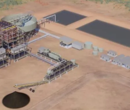 Aerial view of 3D generated processing plant
